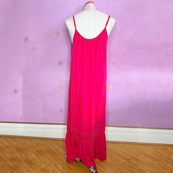 Anthropologie Tiered Maxi Dress Sundress Women’s Sm Saturday Sunday Trudie Pink - Picture 2 of 12